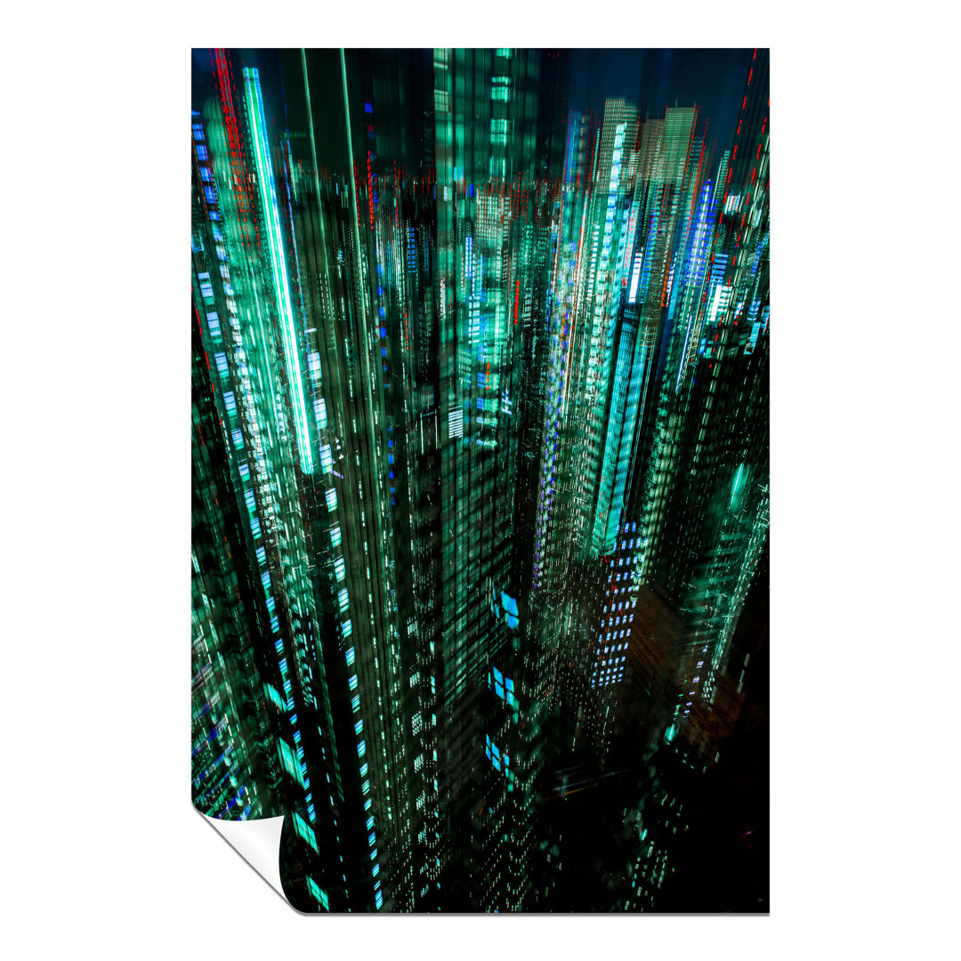 Panther Print Fine Art Prints Tokyo Green Lights Building Skycrapper Artistic Unframed Poster, Pictures For Home Walls, Bedroom, Living Room & Bathroo