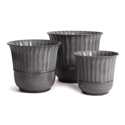 Ensemble de pots à fleurs en fer 3 pièces Tristan