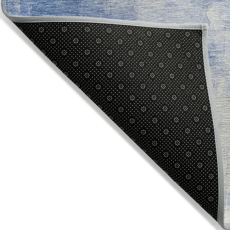 Machine Washable Indoor/Outdoor Cinead ACN1697 Denim 2'6" x 3'10" Rug, Rectangle 10' x 14'