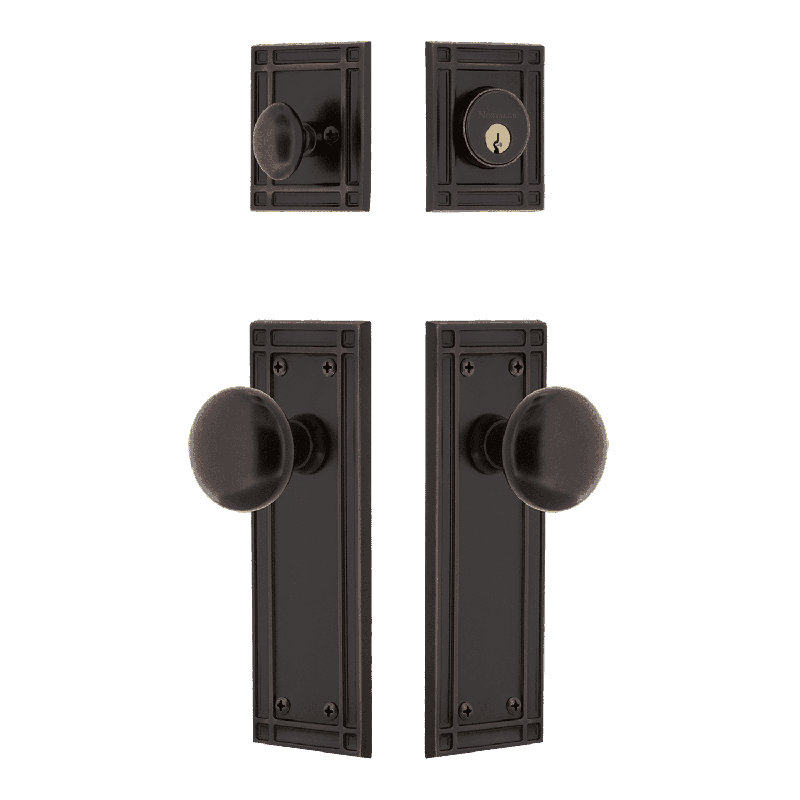 Nostalgic Warehouse Mission Entry Set with New York Knob, Timeless Bronze, 2.75