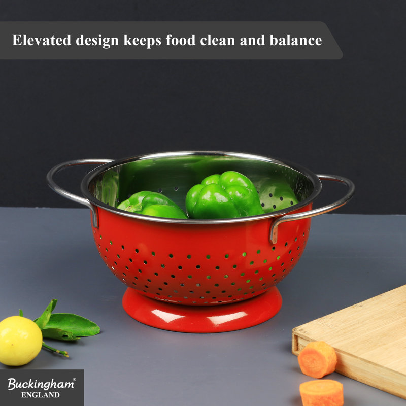 Buckingham Stainless Steel Colander, Red