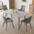 55'' Rectangular Modern Kitchen Dining Table with 4 Upholstered Dining Chairs-1253397553-1253397565