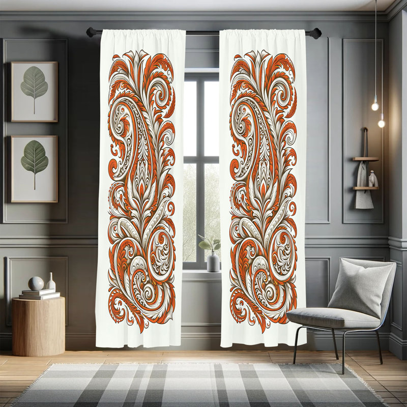 Leedom Semi Sheer Curtain Pair, 56" W x 95" L