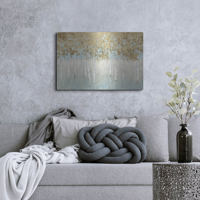 Art mural en métal Winston Porter «Shimmering Forest» par James Wiens, H 24 po x l 36 po