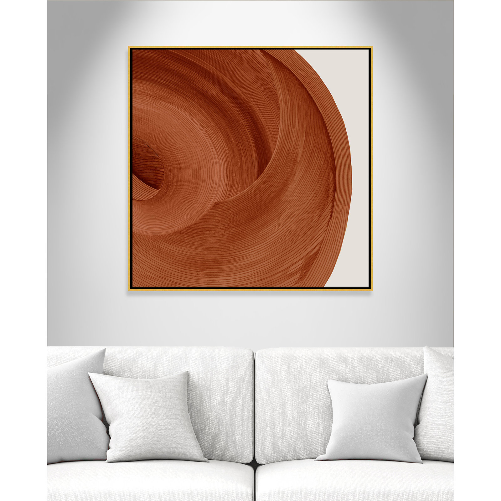 Affogato - Floater Frame Painting Print on Canvas, 37.5" H x 37.5" W x 2" D, Gold 