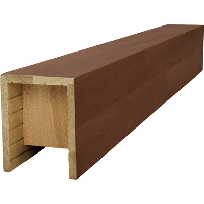AmeriCraft Wood Smooth Beam, 3-Sided (U-Beam), 7 1/2"W x 9 1/2"H x 144"L, Red Mahagony Finish, Stain Grade White Oak