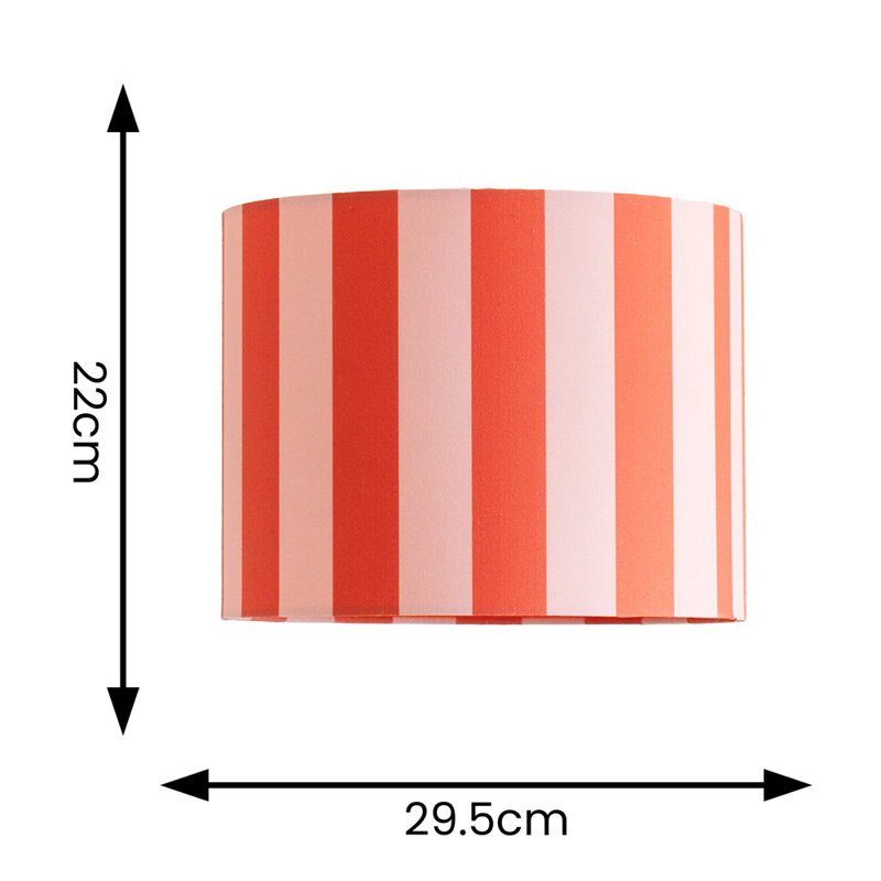 Tagle Blended Fabric Drum Lamp Shade ( Slip-On ), 22cm H x 29.5cm W x 29.5cm D, Pink/Orange