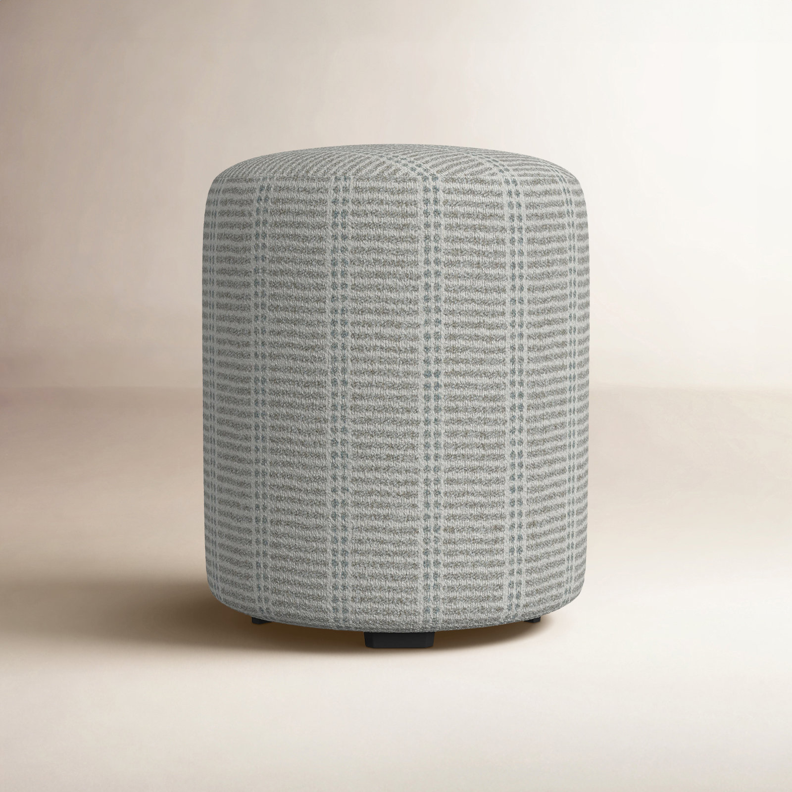 Birchbrook Upholstered Ottoman, Light Gray Polypropylene/Olefin