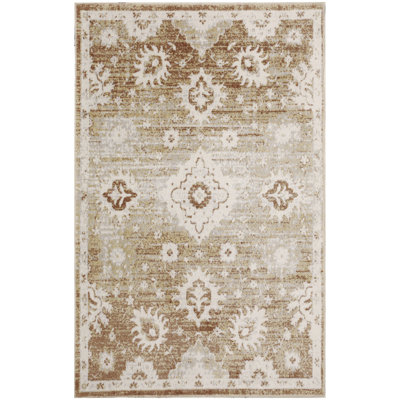Bungalow Rose Bromelaid Machine Washable Copper Vintage Indoor Rug