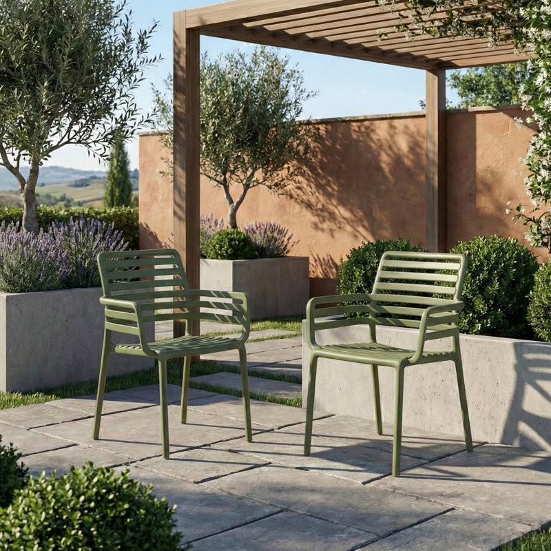 Doga Nardi Garden Stacking Chairs, Olive