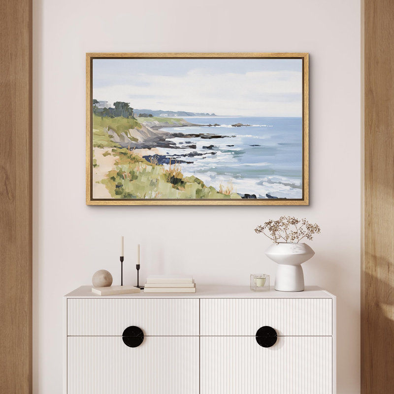 Mer, bord de mer, plage, Cadre flottant naturel, H 24 po x l 36 po