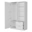 Armoire blanche avec rangement ouvert et 2 tiroirs