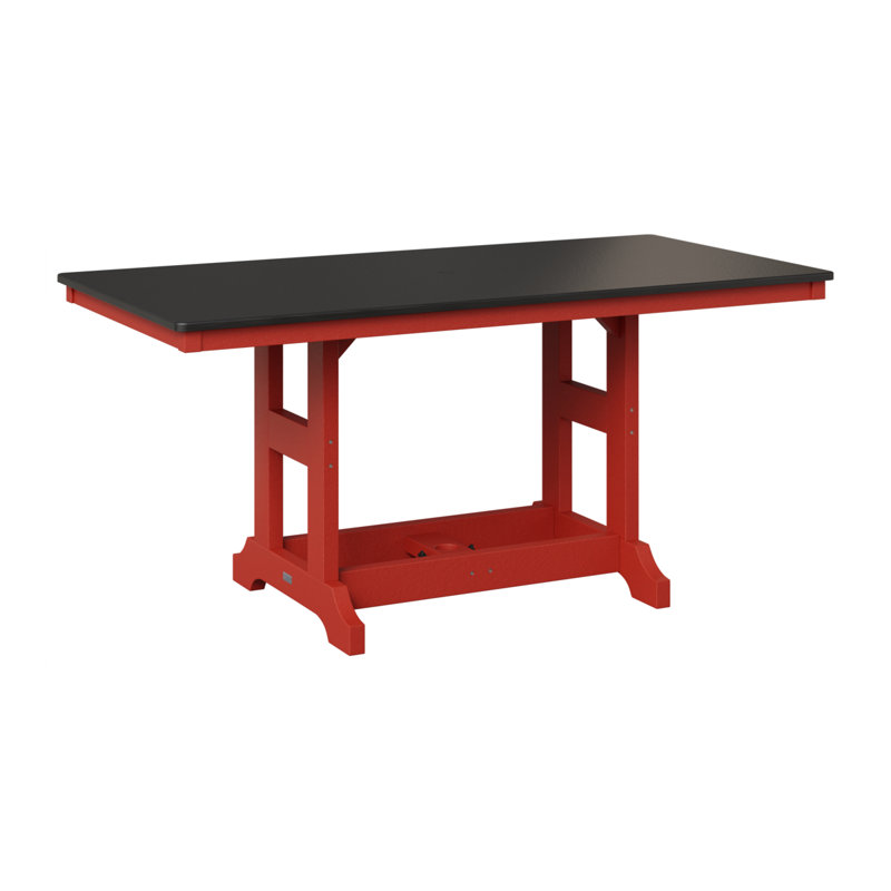Table de salle à manger rectangulaire Berlin Garden, Noir martelé, Rouge écarlate, H 30,87 po x l 66 po x P 33 po