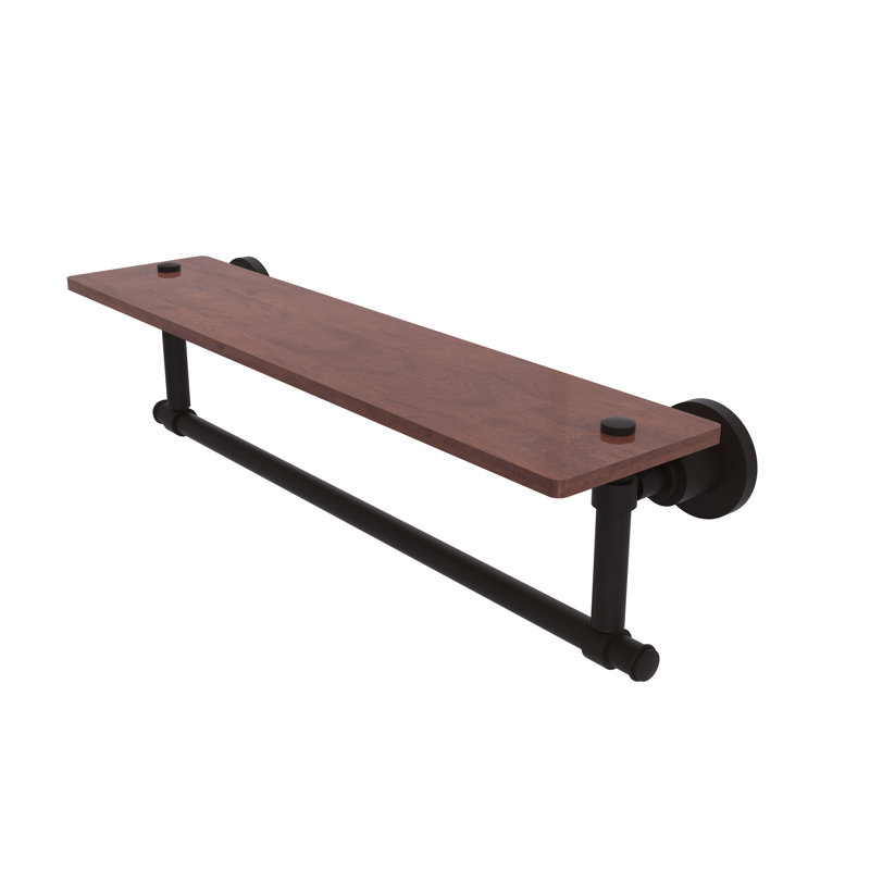 Arviso Bracket Shelf with Towel Bar, Oil Rubbed Bronze, 4" H x 22" W x 5" D