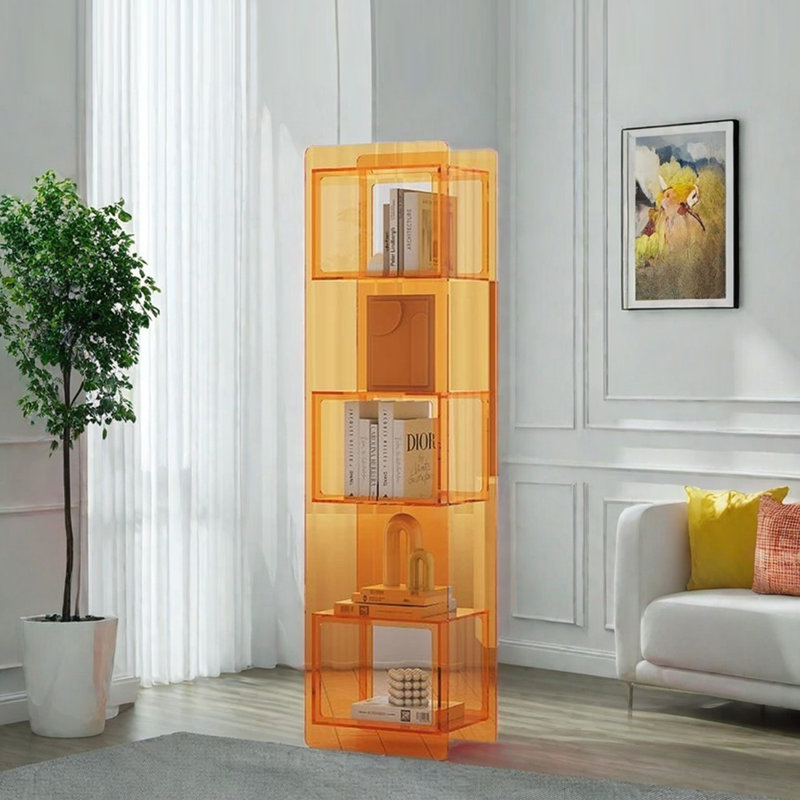 Bibliothèque moderne simple avec porte, Orange