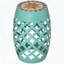 12" Blue Mosaic Ceramic Garden Side Table & Stool
