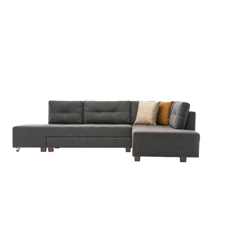 Canapé-lit modulaire de coin large 110,24 po Dajza, Anversite, Face à la droite