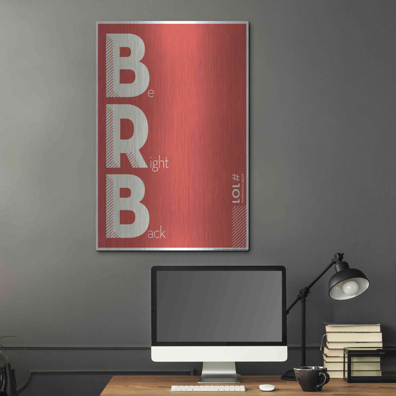 Trinx «Brb» par JJ Brando, art mural en métal, H 36 po x l 24 po