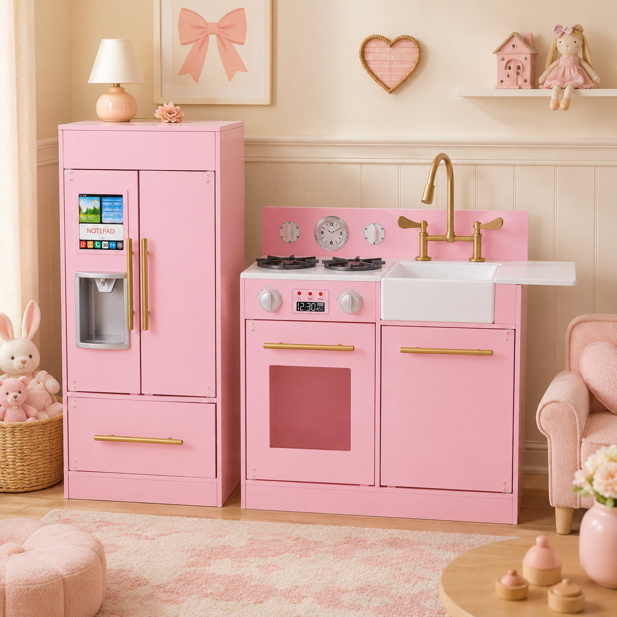 Teamson Kids Little Chef Charlotte Play Kitchen, Pink