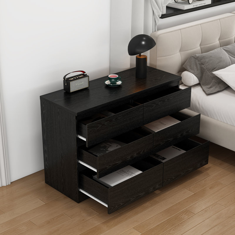 Table de chevet avec 3 tiroirs, conception sans poignée, plaque supérieure épaissie, rangement polyvalent pour la chambre à coucher et le salon