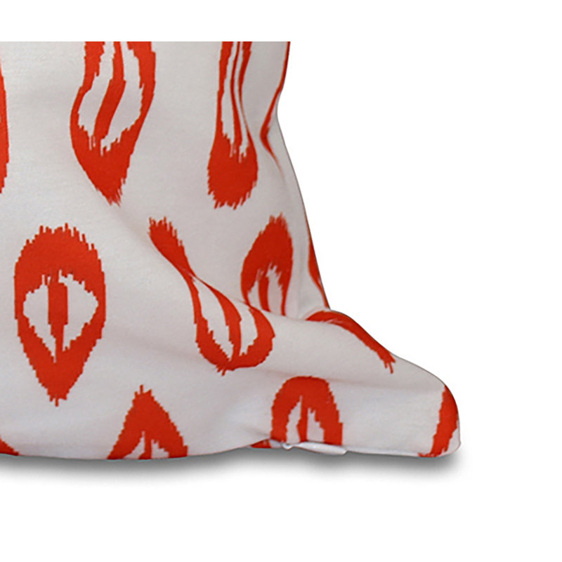 Orange Geometric Reversible Outdoor Throw Pillow 14" x 20"