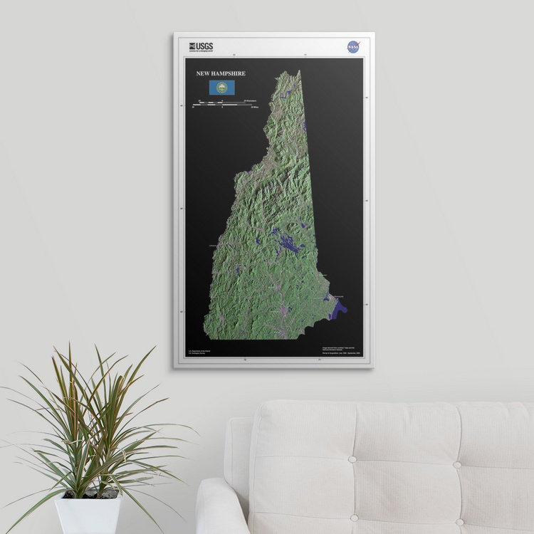 « new hampshire-usg state mosaic », impression, H 24 po x l 15 po x P 1,5 po, Toile