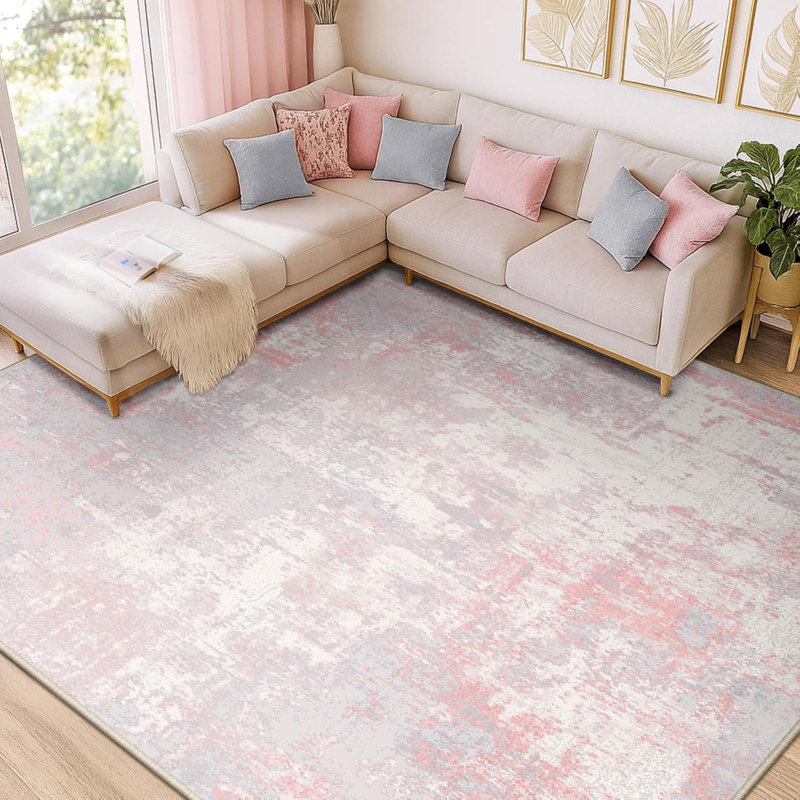 Washable Area Rugs ' Non-Slip Modern Abstract Soft For Living Room Entryway Bedroom Nursery, Print Pattern