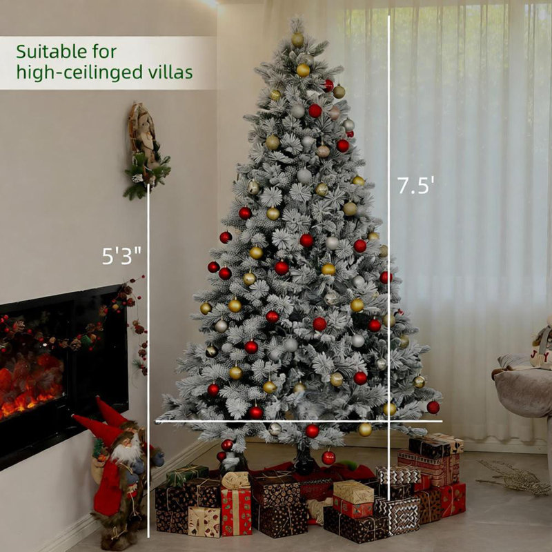 Arbre de Noël artificiel pin enneigé avec 1084 pointes | Idée de cadeau
