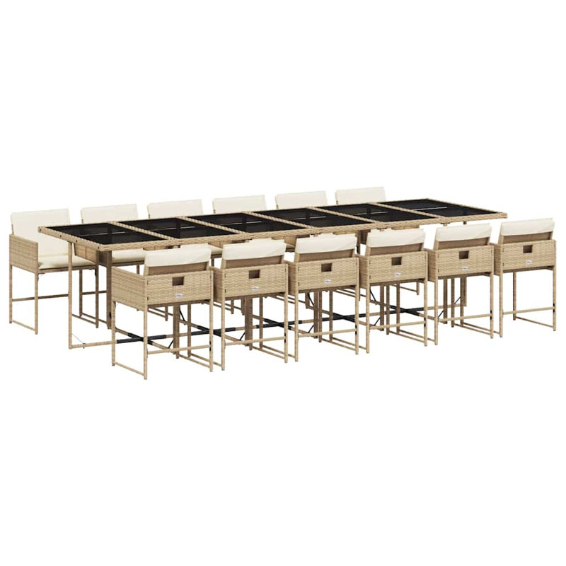 Patio Dining Set Table,, Cream White, Beige