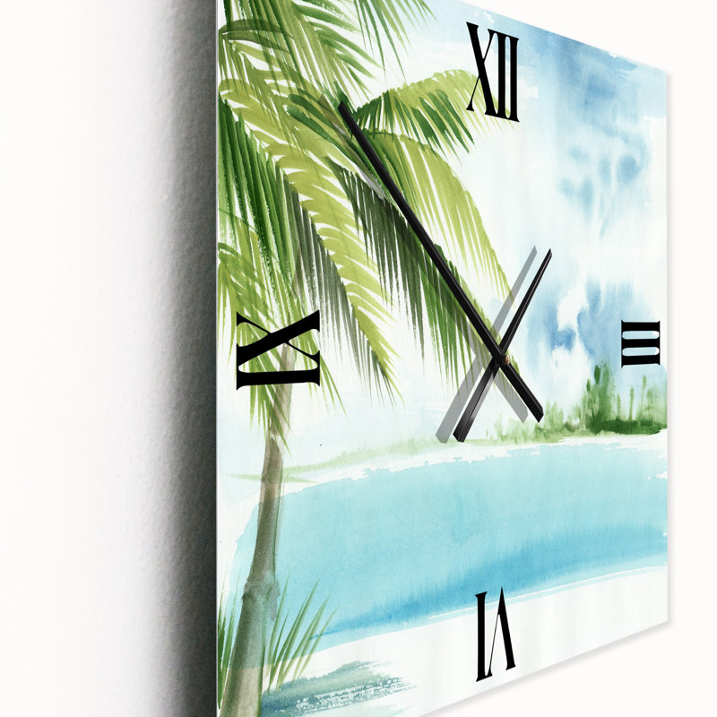 Horloge murale Palm Beach Resort at Dawn I, Très grand