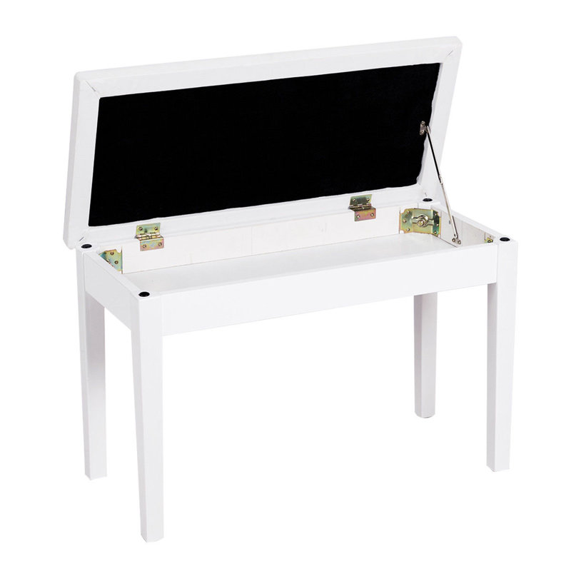 Banc de rangement rembourré Bannister, Blanc