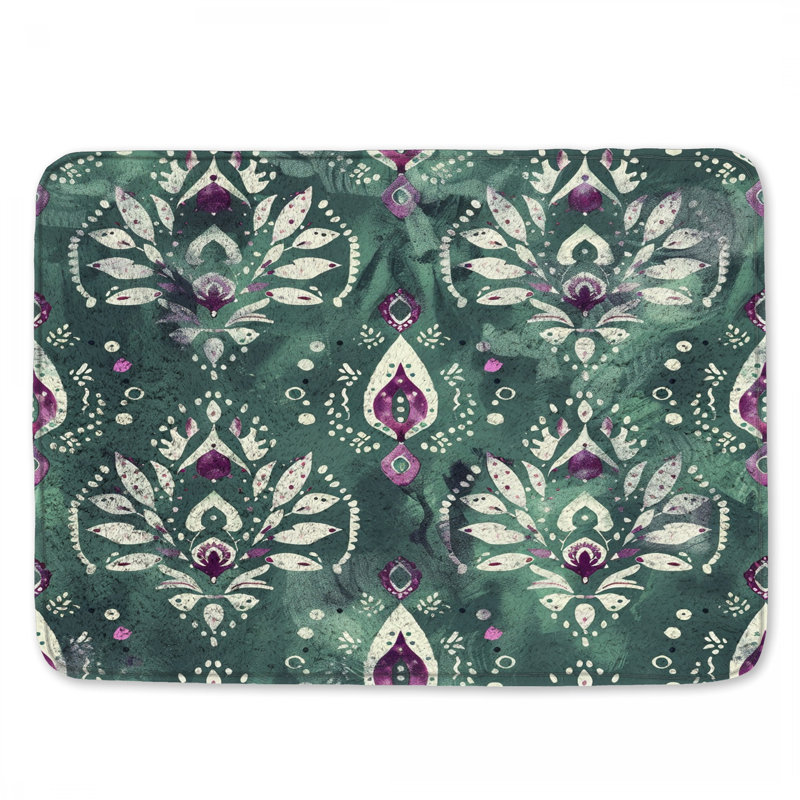 Tapis de bain Floral, L 34 po x L 21 po