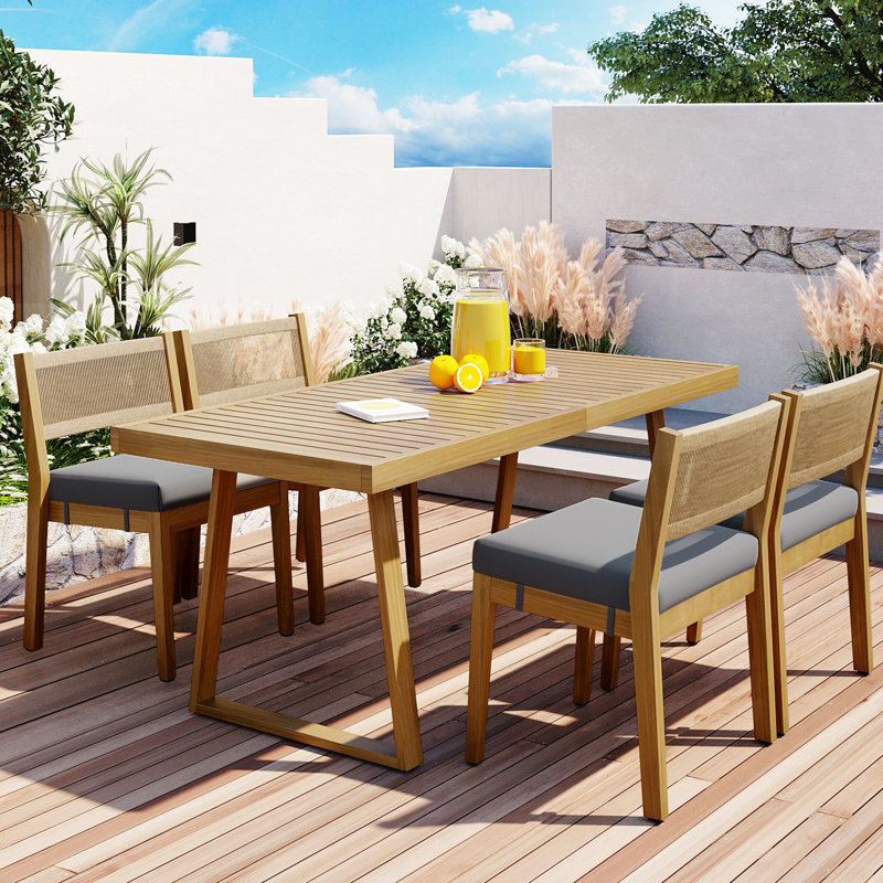 Repas d'extérieur en bois Ustyle avec instructions d'assemblage faciles à utiliser pour les matériaux de jardin modernes