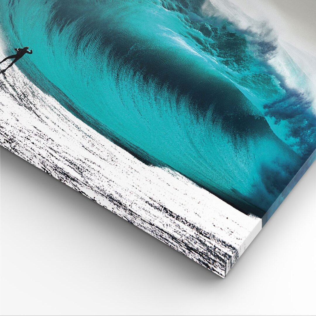 Leinwandbild Surfing Wave Turquoise