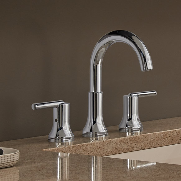 Trinsic Widespread Bathroom Faucet 3 Hole, 2-handle Bathroom Sink Faucet with Drain Assembly, Chrome