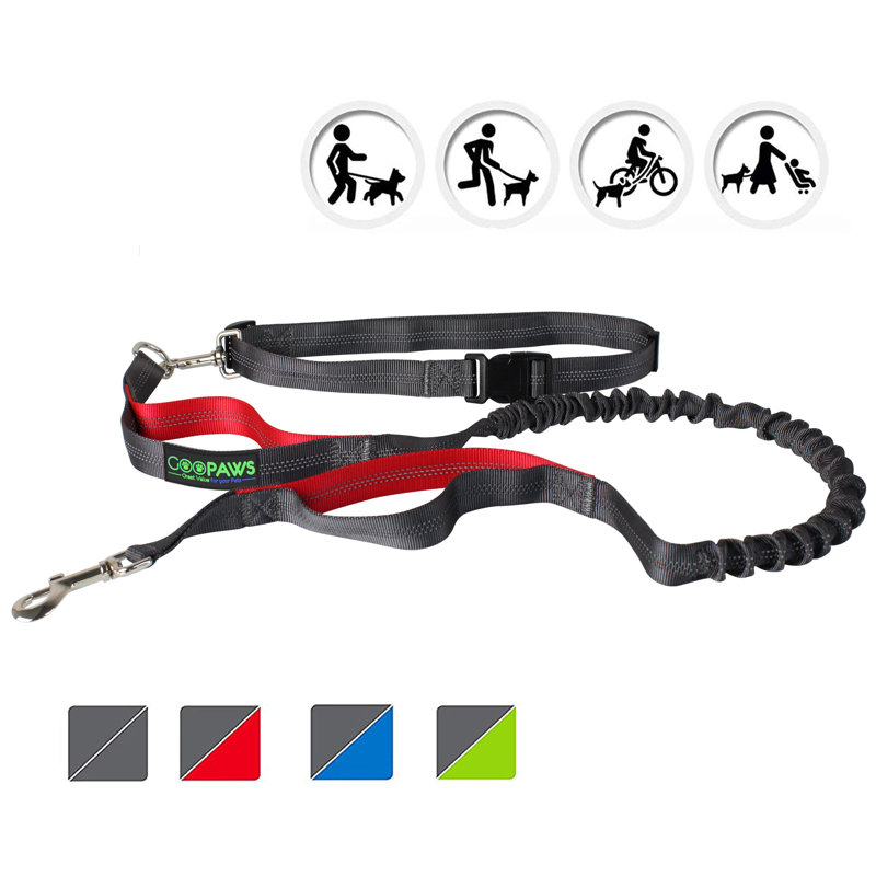 Laisse en bungee mains libres, Rouge