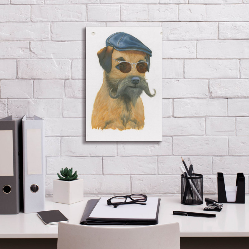 Toile épique Graffiti «Cool Dog For The Boy 1» par Myles Sullivan, art mural 18 po x 26 po, H 18 po x l 12 po x P 0,75 po