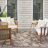 Rectangle Petroni Floral Polypropylene Indoor/Outdoor Area Rug in Brown/White-52635560