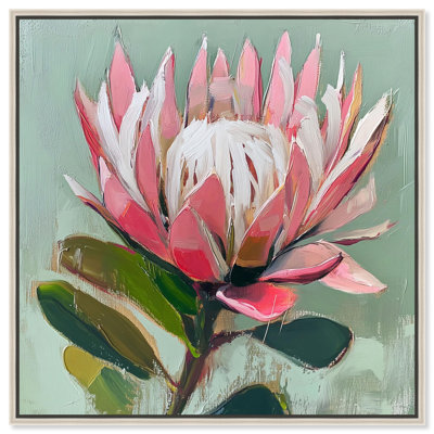 Royal Decree in Pink Botanical Art Canvas Print by Art Remedy
