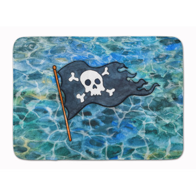 Tapis pour salle de bain en mousse pirate à mémoire à drapeau pirate