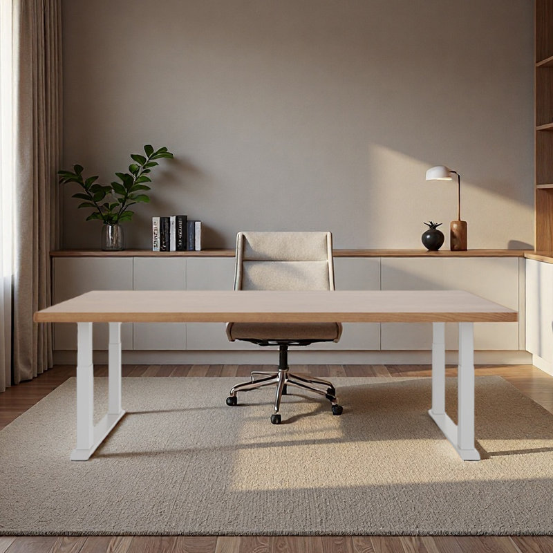 Bureau à hauteur réglable pour table de travail en bois massif, H 46,85 po x l 78,74 po x P 31,5 po