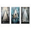 Triangle Trance Shimmering Silver - musique, ensemble de 3 impressions sur toile-1077275024-1077275026