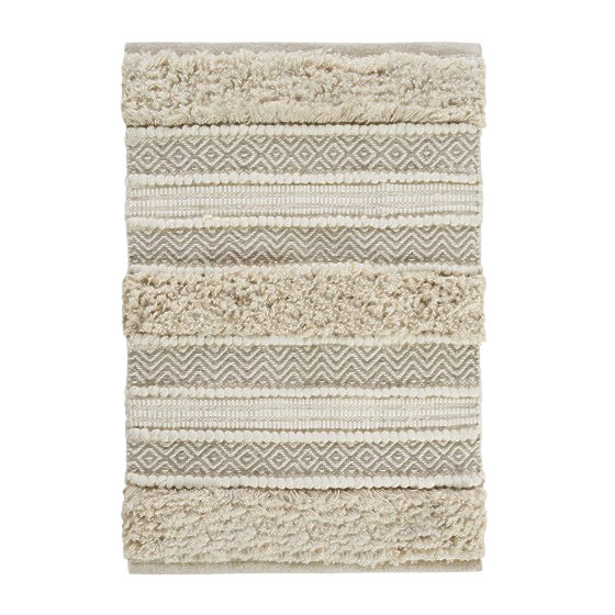 Woven Texture Stripe Bath Rug Natural 22X58"