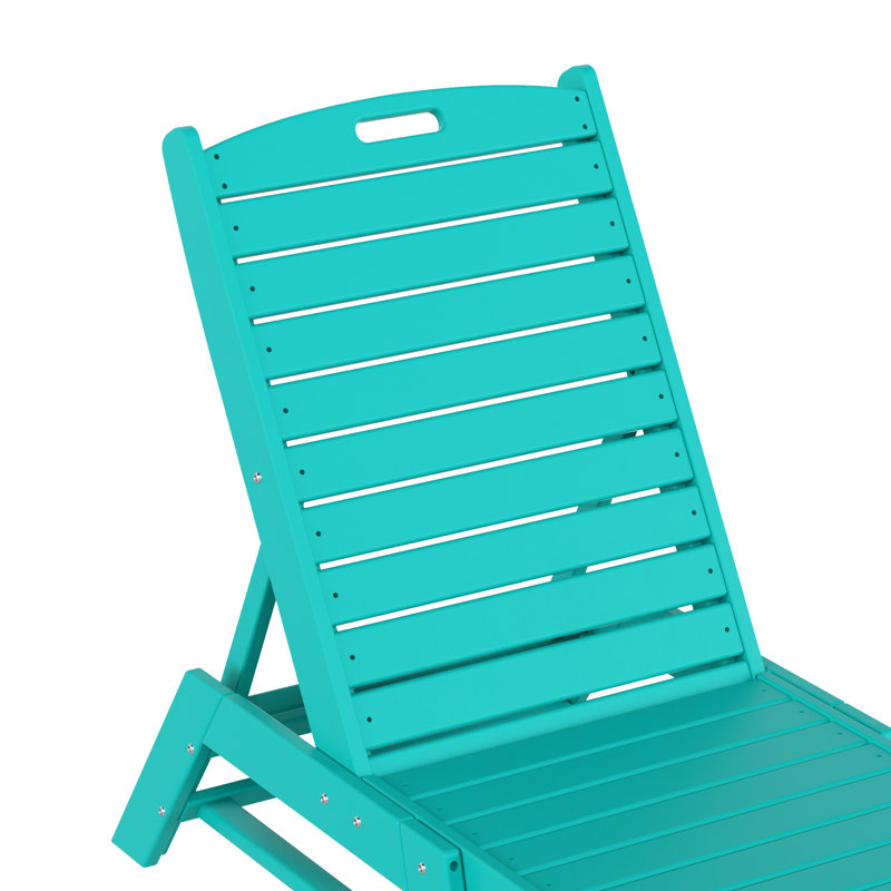 Chaise longue d'extérieur en PEHD Laguna, Turquoise