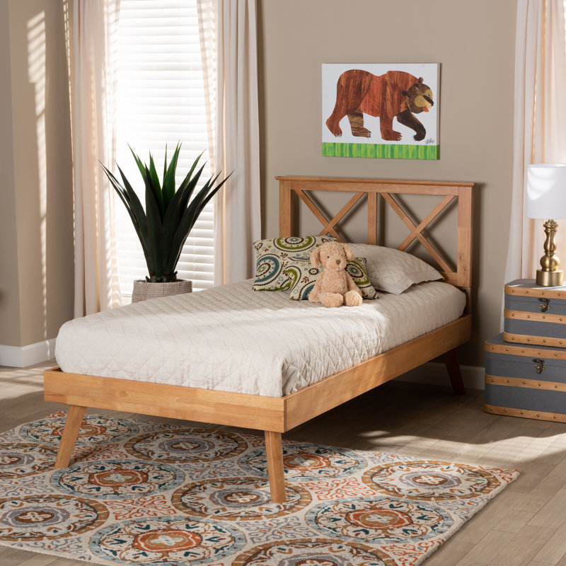 Solid Wood Open-Frame Bed, Twin