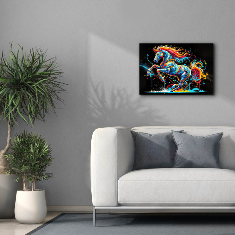 «Horse Graffiti Style» par Rey Klimt, art mural sur toile, 16 po x 12 po, H 18 po x l 26 po x P 0,75 po