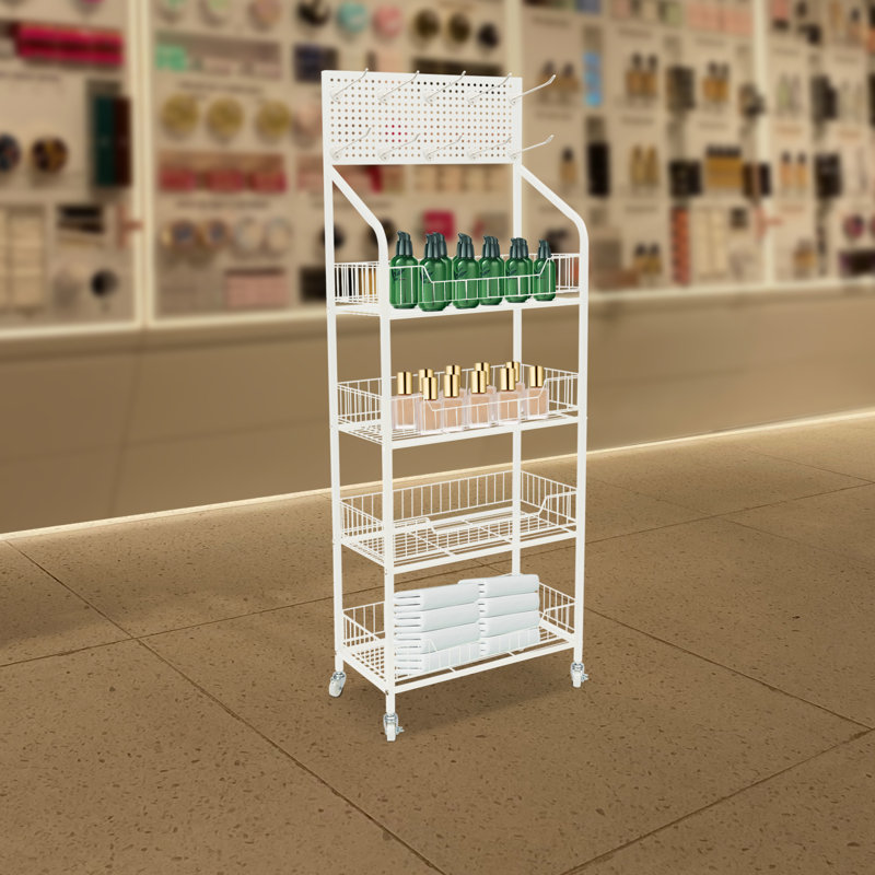 Maurisha 19.68'' W Metal Storage Rack with Wheels, White