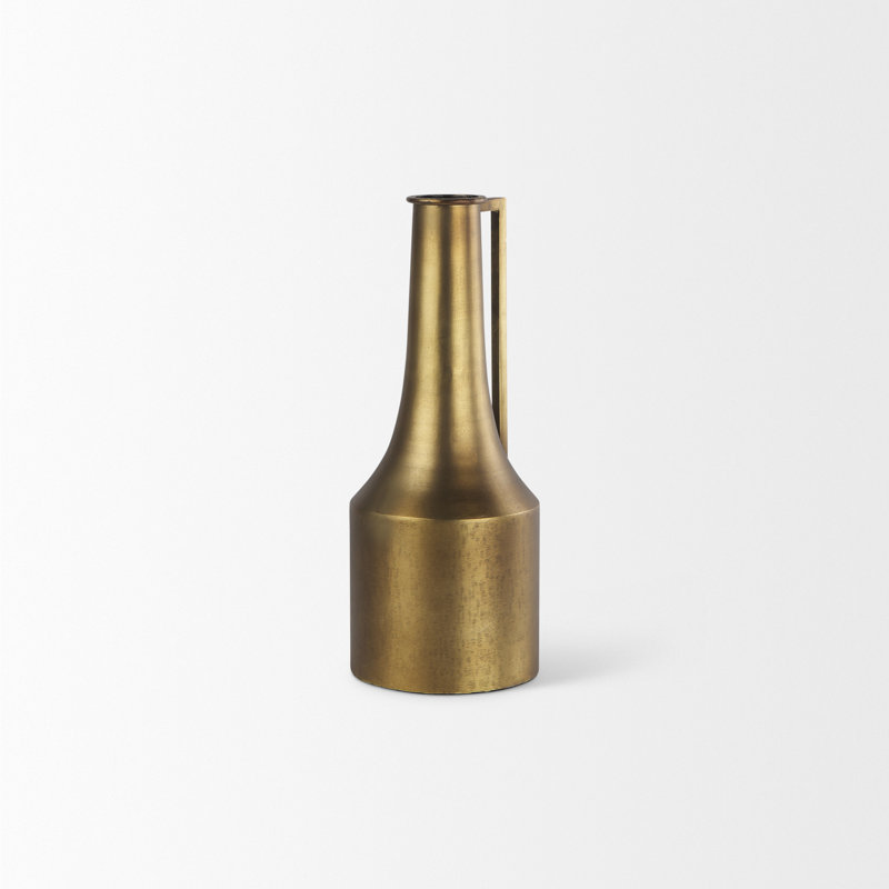Datari Metal Decorative Bottle, Gold, 14'' H x 5.5'' W x 5.5'' D
