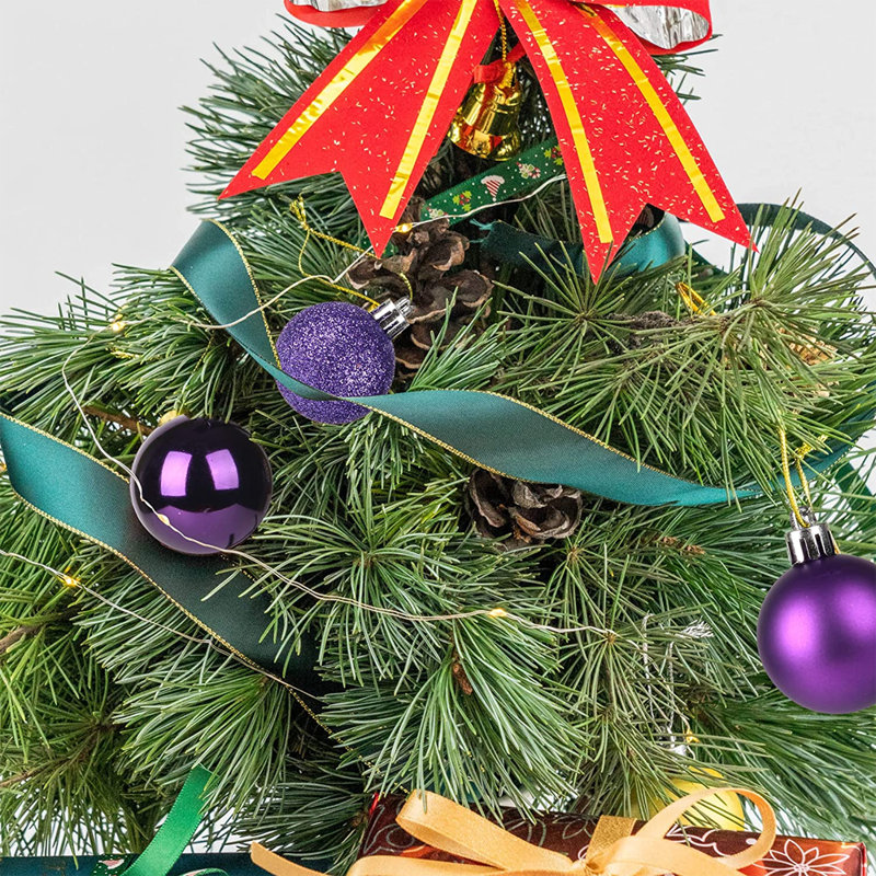 Ornement boule de Noël peint, Mauve