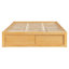 Structure de lit plateforme grand format avec 4 tiroirs de rangement et un casier de rangement au pied de lit, sans tête de lit, design moderne et peu encombrant - naturel-1478164245